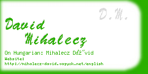 david mihalecz business card